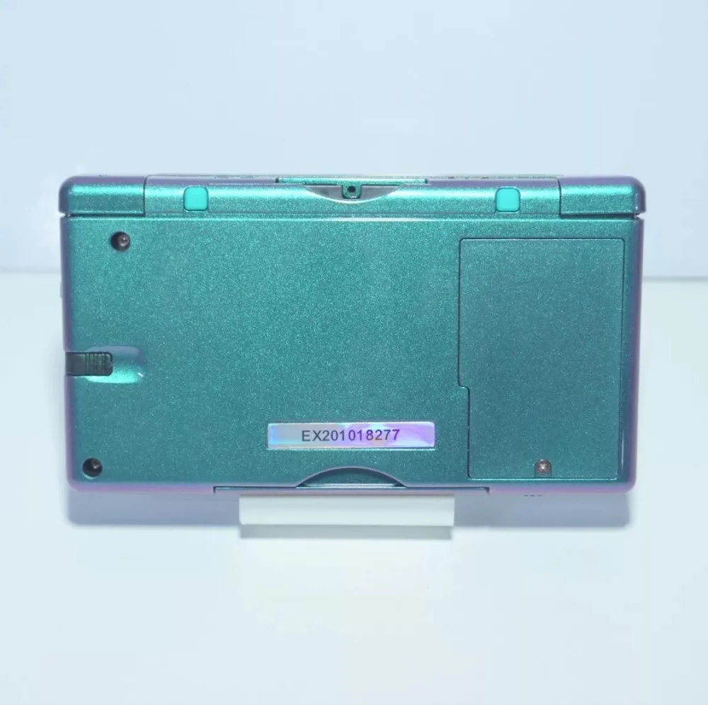 Nintendo DS Lite Shiny Metallic Chameleon Green / Purple Handheld Game System